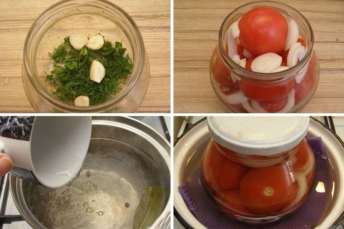 Маринованные помидоры быстрого приготовления слоями